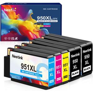 950XL 951XL Combo Compatible for HP 950 XL 951 XL Ink Cartridge Replacement for HP OfficeJet Pro 8600 8610 8620 8100 8630 8660 8640 8615 76DW 251DW (2 Black, 1 Cyan, 1 Magenta, 1 Yellow)