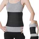 S Abdominal Binder Post Surgery - Elastic Waist Band for Stomach Support & Compression, Bariatric, Tummy Tuck | Latex-free, Breathable Belly Wrap Hernia Belt - (30" - 45") 3 PANEL - 9" High BLACK