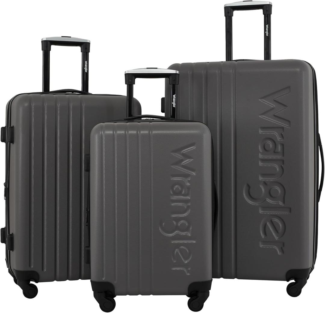 Wrangler Quest Luggage Set, Granite Gray, 3 Piece Set (30"/26"/22")