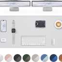 AFIING Large Desk Mat 55"x24" - Premium Non-Slip, Waterproof & Scratch-Resistant. Office Desk Protector Workspace Pad for Home/Office (White)