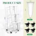Flower Display Stand With 6 Buckets, Flower Bar with Wheels, Flower Cart Display Stand for Florist Garden Wedding Home Decor (White)