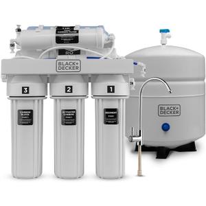 BLACK+DECKER RO 75 Under Sink Water Filter, Alkaline 6-Stage Filtration System, pH+ Remineralization RO Water Filter System,Reduces PFAS, PFOS, Microplastics, NSF/ANSI 58 Certified