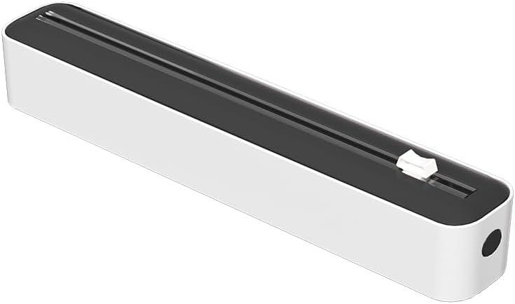 Plastic Wrap Dispenser with Cutter | Black | Fits 12-Inch Wide, 100-Foot Rolls (Up to 1.65" Diameter) | with Cling Film | Magnetic & Suction