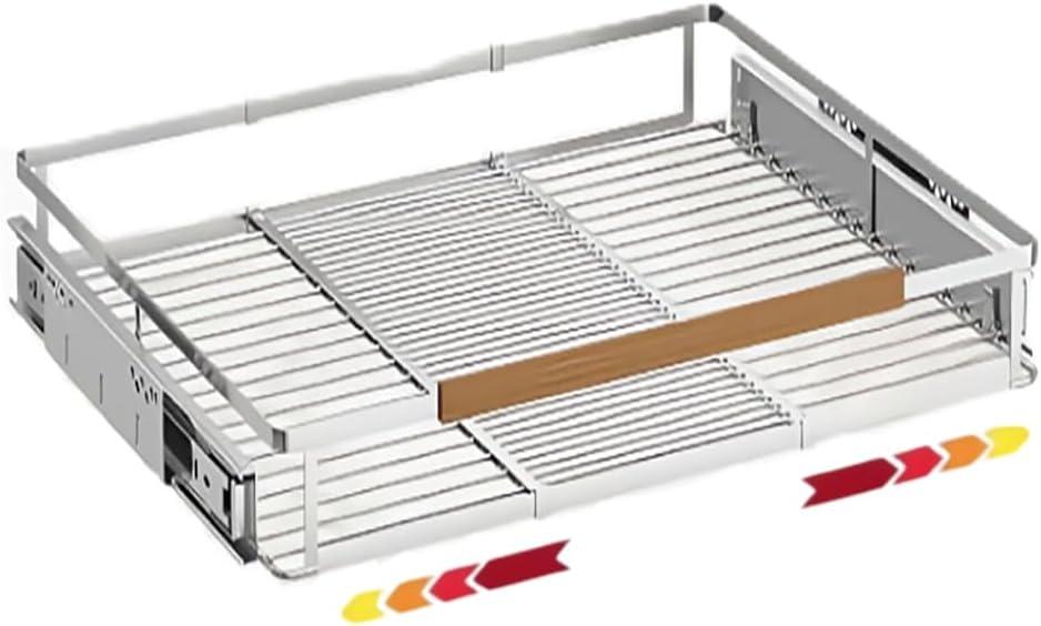 1 Pack Expandable Pull Out Cabinet OrganizerSide Mounting 23.2~39.99"x22.5"Cabinet Pull Out Shelves, Expandable Slide Out Spice Rack for Kitchen Bathroom Office