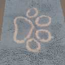 Smiry Dog Door Mat for Muddy Paws, Absorbent Dirt Trapper Non Slip Quick Dry Washable Chenille Mat for Mud Dogs, Entry Rug for Indoor and Outdoor (30x20 Inches, Sky Blue)