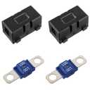BOJACK 100 Amp AMI/Midi Fuse Holders and High Current Bolt-on Midi Fuses 100A for Cars Trucks Vehicles (Pack of 2)
