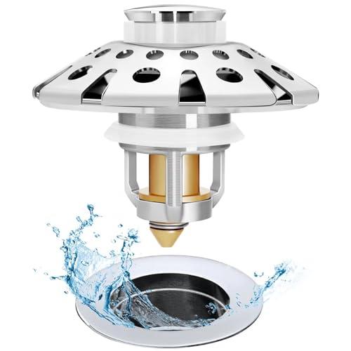 AzWzz Bathroom Sink Stopper,Sink Hair Catcher,Bathroom Sink Drain Strainer Pop Up Drain Cover Plug,Universal for 1.1 to 1.65in Sink Drain Hole