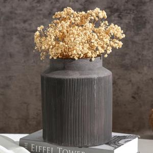 Farmhouse Vase for Home Decor, Vintage Rustic Terracotta Flower Vase Suitable for Home Decor, Living Room, Shelf, Dining Table. Large 7.2 * 9 in