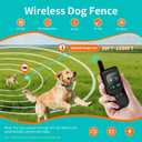 Wireless Dog Fence, Electric Dog Fence with 3 Training Modes, 180-Day Standby Remote Training Collar, IPX7 Waterproof Rechargeable Collar with Color Screen Remote,Black for 1 Dog