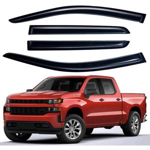 Lightronic Extra Durable Outside-Mount Auto Vent Window Visor, Fits 2019-2025 Chevrolet Silverado & GMC Sierra 1500, 2020-2025 Silverado/Sierra 2500 HD & 3500 HD, 2022 Limited, Crew Cab, Smoke, 4-Pcs