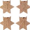 WDS WONDROUS Christmas Candle Holders Snowflake  Set of 4 Gold Star Candlestick Holder Hexagon, Taper Candle Holders for Christmas Table Centerpieces, Xmas Home Decor