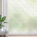 DKTIE Geometric Art Stained Glass Window Film Bathroom Window Privacy Film Frosted Glass Static Clings Non Adhesive with Installation Tools, Modern Home Improvement Style (S120, 35.4'' x 78.7'')