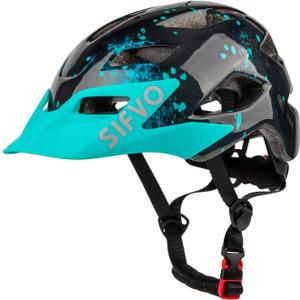 Kids Helmet, SIFVO Kids Bike Helmet Boys and Girls Bike Helmet with Cool Visor Helmet for Kids 5-14, Kids Bike Helmets Youth Bike Helmet Adjustable & Lightweight Size: Medium: 19.69"-22.44"(50-57cm)