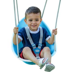 Swurfer Coconut Toddler Swing Comfy Baby Swing Outdoor, 3- Point Adjustable Safety Harness, Secure, Safe Quick Click Locking System, Blister-Free Rope, Easy Installation, Ages 6-36 Months