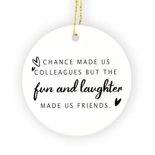 FUGWN Colleague Gifts Ornament, Coworker Hanging Ornaments for Christmas Tree Party Holiday Decorations, Work Bestie Gifts, Coworker Friends Gift for Women Decorative Ornaments Keepsake