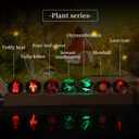 7 Pcs Flower Crystal Ball Night Light with LED Wooden Base, 3D Dandelion, Four-Leaf Clover, Mushroom, Rose, Tulip Plant Lamp for Home Office Gifts for Christmas Decor