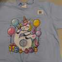 Unicorn 6th Birthday boy Girl 6 Years Old Sixth six Unicorn T-Shirt (Blue, S)
