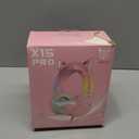 Lightweight Gaming Headset with Detachable Cat Ears, RGB Lighting, Wired Over Ear Headphones with Mic for PC, PS4, PS5, Switch, Stereo Surround Sound, Self-Adjusting Headband