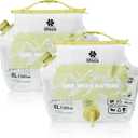 Alocs 2 Pack 2.1 Gallon Collapsible Water Container, Emergency Water Storage Bag with Dual-Tap, BPA-Free Folding Water Jug for Camping, Hiking, Survival, Hurricane Supplies