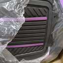 PIC AUTO Heavy Duty Rubber Floor Mats, Purple Aluminum Film Car Mats Set, Front and Rear Car Mats with Anti-Slip Backing, All Weather Protection, Trim-to-Fit for Automotive SUV, Sedan, Van