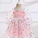 IMEKIS Toddler Girl Birthday Dress Floral Confetti Tulle Formal Wedding Party Long Sleeve Dress Cake Smash Photo Shoot (18-24 Months)