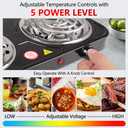 Electric Countertop Burner, Double Burner, 2000W Induction Cooktop, Portable Electric Hot Plate, 5 Level Adjustable Temperature Control Cooking Ranges for Home Dorm Camping Cooking