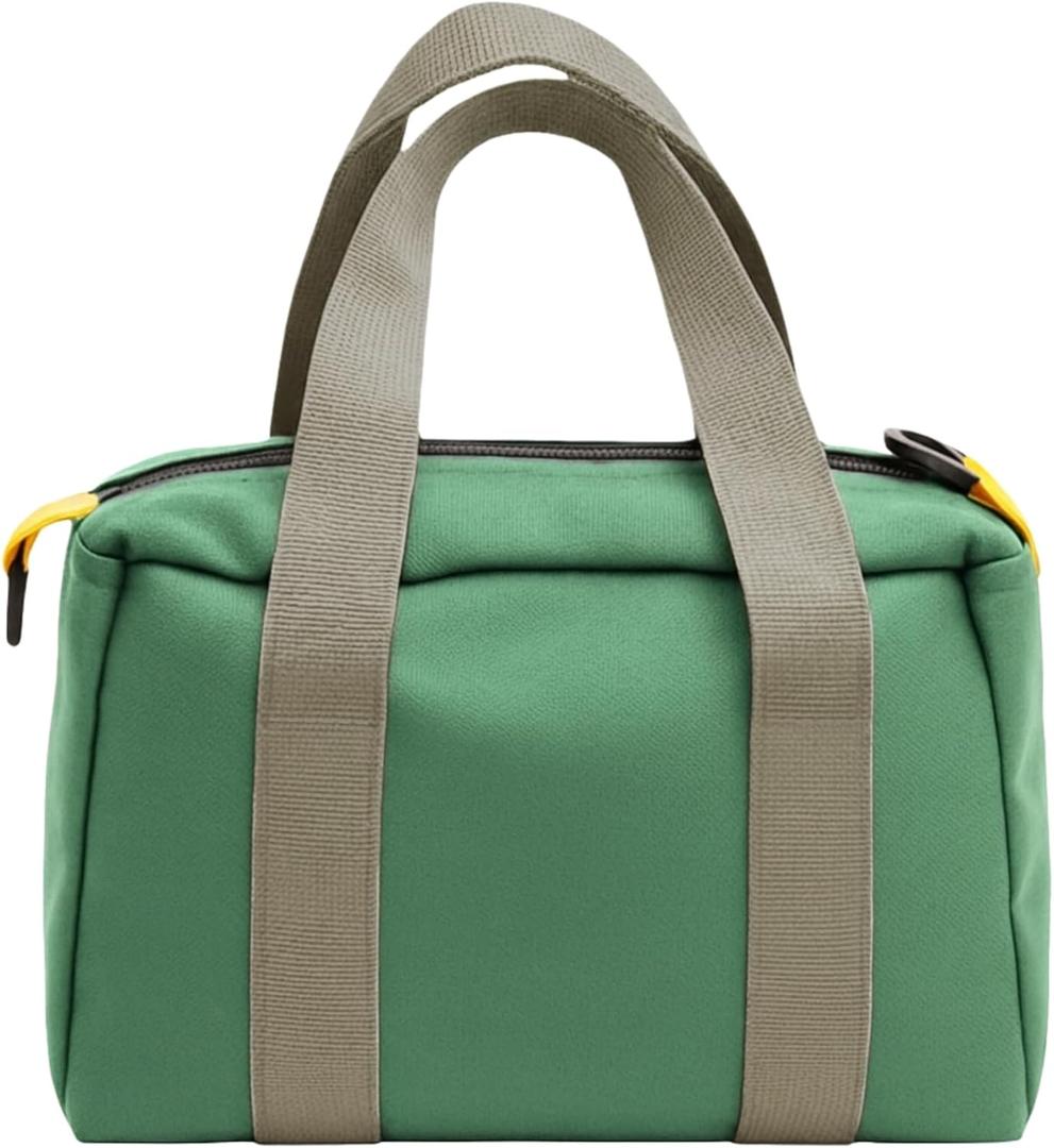 16 Inch Canvas Tool Bag, Small Tool Bag for Men, Large Capacity Wide Mouth Tool Organizer Tote Bag for Storage Hand Tools Wrenches (Green, 16 Inch)