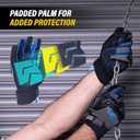 Performance Gloves, Synthetic Leather Palm, Thermoplastic Rubber Touchscreen-Compatible (2Xlarge, Blue)
