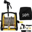 Expandable Garden Hose 50ft with Multifunctional Spray Nozzle, Lightweight Portable Water Hose, Non-Kink Garden Hose Easy to Store Garden Tools for Watering Lawn Yard Car -Includes Carry Bag