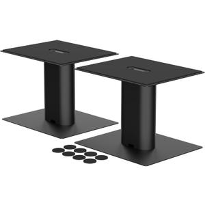 Suptek 7.9 x 6.5" Universal Desktop Speaker Stands Pair for Bookshelf & Desktop Speakers 6.1" Tall Sturdy Base for Studio Monitors, PC, Gaming & Home Audio, Black, SDM003MB