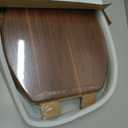 Angol Shiold Elongated Wooden Toilet Seat with Zinc Alloy Hinges, Easy to Install and Clean, Anti-pinch, Walnut