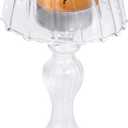 Desk Lamp Shaped Glass Candle Holder - Glass Hurricane Candleholder Crystal Decorative Candle Stand for Table Wedding Dinning Centerpieces Party Supplies Festival Decor Clear