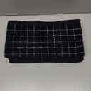 Homaxy 100% Cotton Terry Kitchen Towels(Black, 13 x 28 inches), Checkered Designed, Soft and Super Absorbent Dish Towels, 3 Pack