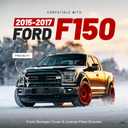 ALMULOO Front Bumper Cover & License Plate Bracket Compatible with 2015-2017 Ford F150 W/O Engine Block Heater Option&Grille Shudders Replace for FL3Z17E810AA FL3Z17A385A FO1044108 FO1068165 FO1044109