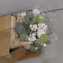 Janinka 2 Set 11 Inch Fall Decorations for Home White Pumpkins Eucalyptus Tables Centerpieces Artificial Pine Cones Berry Stem Picks Decor with 20 LED Lights for Autumn Thanksgiving Decorations