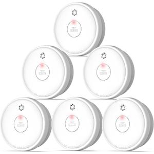 Fire Alarms Smoke Detectors, Smoke Alarm Battery Operated,Fire Alarm with Test Button & Low Battery Signal, Photoelectric Technology Fire Detectors for Bedroom and Home (6-Pack)