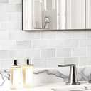 Art3d Peel and Stick Wall Tiles in White Marble 10-Pack of 12 x12 Thickened Design Backsplash, Self-Adhesive Tile for Kitchen & Bathroom Decor