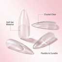 504PCS Medium Almond Nail Tips Pre-Shaped Acrylic Nails Tips Half Matte Full Cover Tips Clear Gelly Press on Flase Nail Tips for Extension Nail Manicure Home DIY 12Sizes