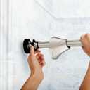 Moen Curved Adjustable Spring Tension No Drill Shower Curtain Rod for Bathroom, Brushed Nickel Finish, CSR2172BN