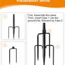 4 Pack String Light Poles for Outside, Thickened Metal Christmas Lights Hanger Pole Outdoor with Fork, Lighting Hanging Post Accessories for Patio Decor Garden Backyard Yard Outside Decorations