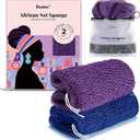 CORATED African Net Sponge with Knots Authentic, Shower Loofah Exfoliating Bath Sponge, Body Scrubber for Women and Men Daily Use Body Care, Travel Portable, Durable Bath Accessories for Bathroom