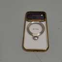 [Tri-Shield Protection] for iPhone 17 Pro Case with 360 Spin Stand Compatible with MagSafe [Magnetic CD Ring] [Screen & Camera Lens Protector] Shockproof Plating Never-Yellowing, Gold-6.3"