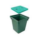 Underground Splice Box 12.5x12.5x14.3in Electrical Junction Boxes W/FRP Inspection Cover Deep Enclosure Pit Precast PE Pull Distribution Pit Access Drillable Tapered Cable Wiring Connection (Green)