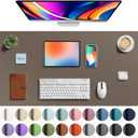 Aothia Faux Leather Desk Mat - Large Mouse Pad, Non-Slip PU Leather Blotter, Waterproof Writing Surface for Office and Home (Coffee, 40" x 24")