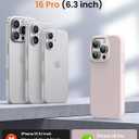 OuXul Designed for iPhone 16 Pro Case,Shockproof Liquid Silicone Protective Phone Case with Soft Anti-Scratch Microfiber Lining Ultra Slim Drop Protection Phone Cover 6.3 inc (Dusty Pink)