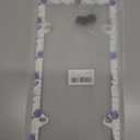 White Purple Tulips Flower License Plate Frame Beautiful Floral License Plate Frames Stainless Steel Accessories Cars Decor with 4 Holes and Screws Fits Standard US CA Vehicles Size 12.2 x 6 Inches