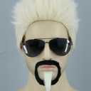 Topcosplay Celebrity Chef Wig and Goatee Men Wigs Blonde Funny Male Hair for Halloween Party Costume