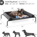 WESTERN HOME Cooling Elevated Dog Bed for Large Dogs, Portable Indoor & Outdoor Raised Dog Bed with Breathable Mesh, Chew Proof Pet Hammock Cots with Removable and Waterproof Bolsters