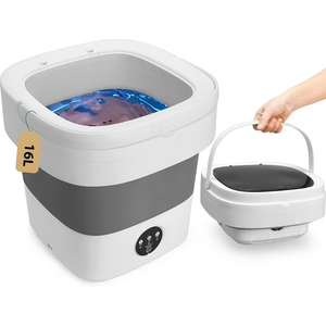 Portable Washing Machine 16L Mini Laundry Washer 3 Modes with Spin Basket Laundry Machine Cleaning Depth Underwear,Baby Clothes Small Shirt for Apartments Dormitories Hotels and Camping (Grey)