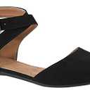Lovmark Womens Cross Over Ankle Strappy Buckle Closed Toe Ballet
 Size 8